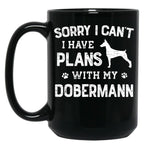 Funny Doberman Humor Black Coffee Mug, Gift Coffee Mug