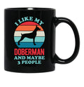 Funny Doberman Black Coffee Mug, Gift Coffee Mug - Black