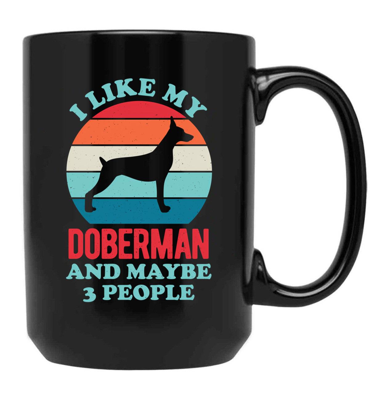 Funny Doberman Black Coffee Mug, Gift Coffee Mug