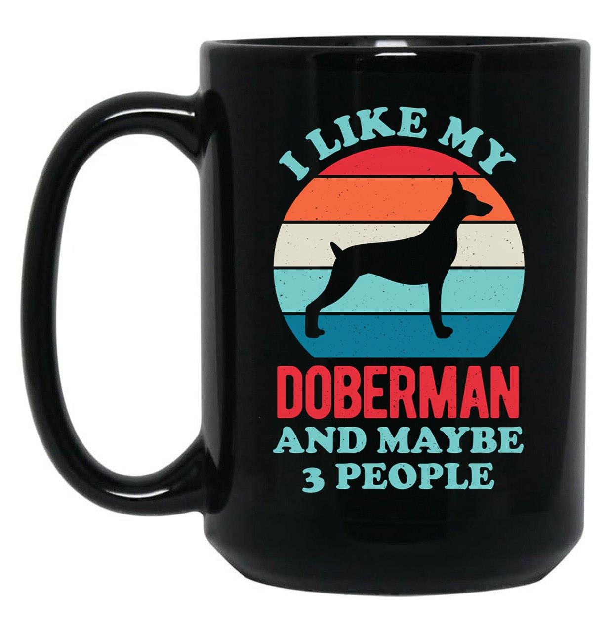 Funny Doberman Black Coffee Mug, Gift Coffee Mug