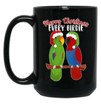 Funny Eclectus Merry Christmas Every Birdie Black Coffee Mug, Gift Coffee Mug