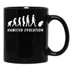 Funny Evolution Hamster Mom Black Coffee Mug, Gift Coffee Mug - Black