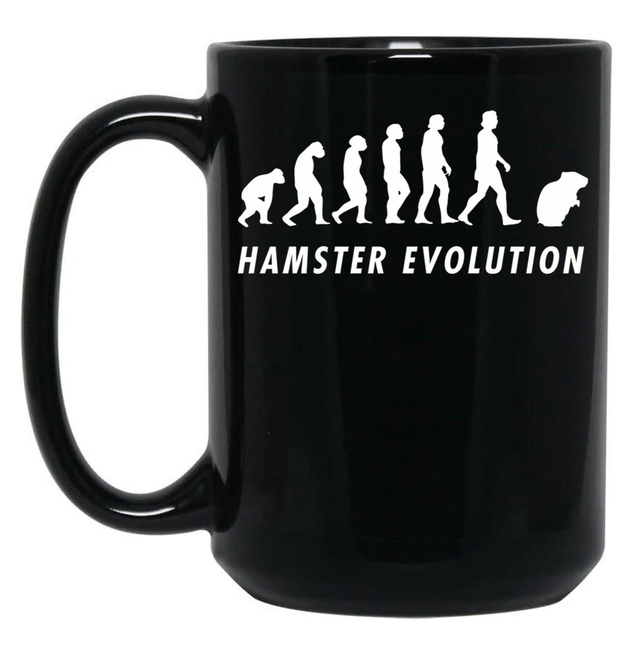 Funny Evolution Hamster Mom Black Coffee Mug, Gift Coffee Mug