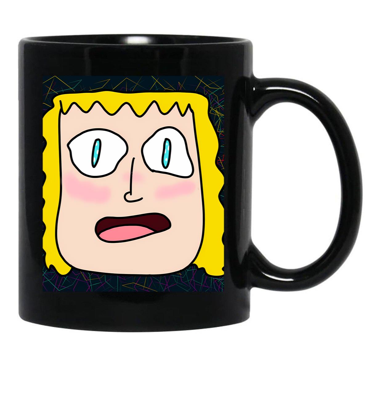 Funny Face Black Coffee Mug, Gift Coffee Mug - Black