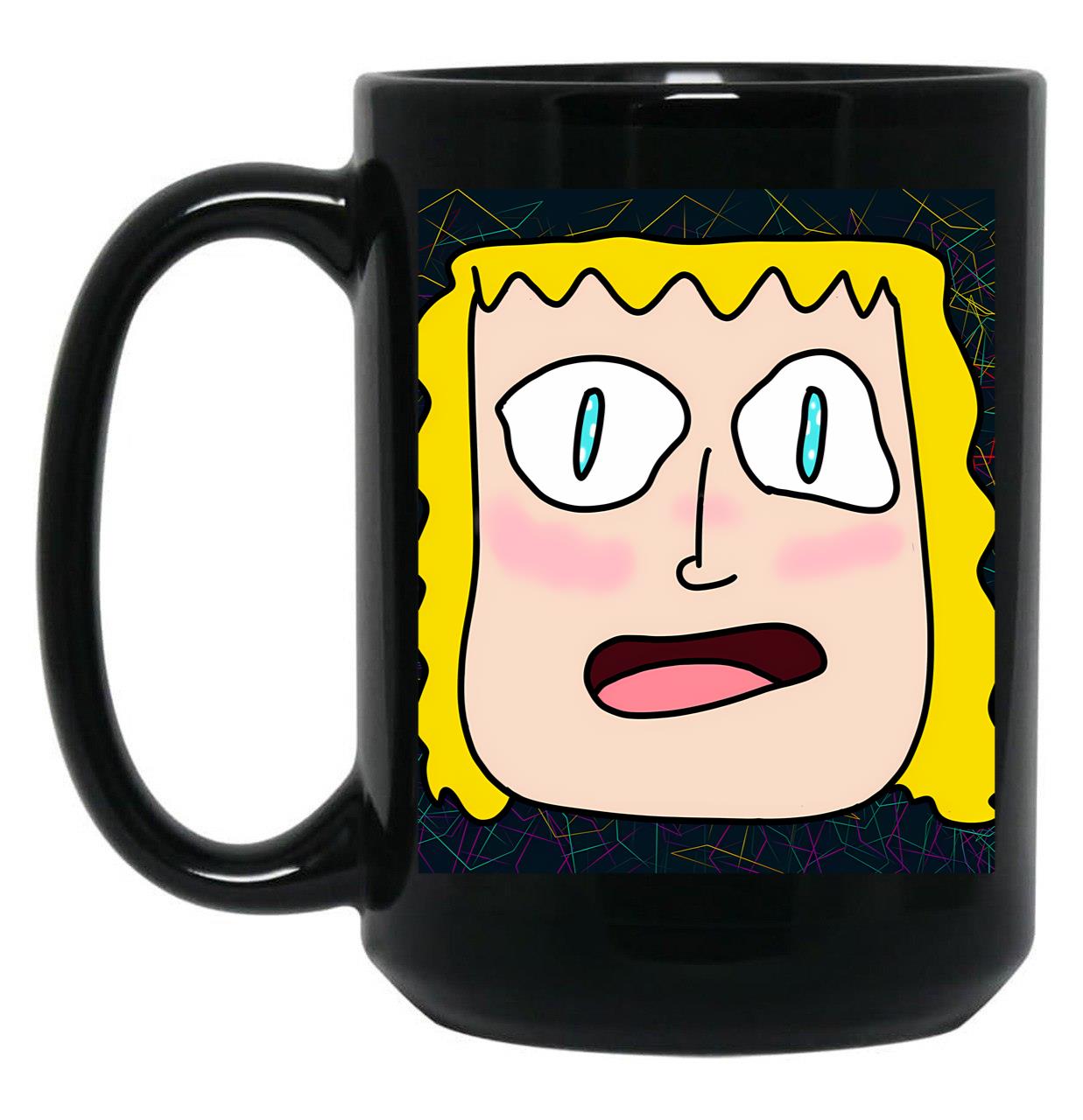 Funny Face Black Coffee Mug, Gift Coffee Mug