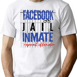 Funny Facebook Jail Inmate Repeat Offender Premium Heavyweight Cotton T-Shirt - White