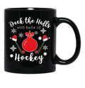 Funny Field Hockey Christmas Gift - Deck The Halls With Balls Of Hockey Black Coffee Mug, Gift Coffee Mug - Black