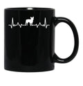 Funny French Bulldog Heartbeat Black Coffee Mug, Gift Coffee Mug - Black