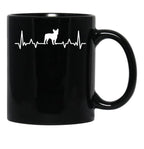 Funny French Bulldog Heartbeat Black Coffee Mug, Gift Coffee Mug - Black