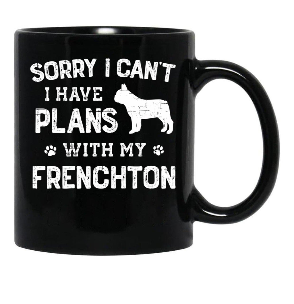 Funny Frenchton Humor Black Coffee Mug, Gift Coffee Mug - Black