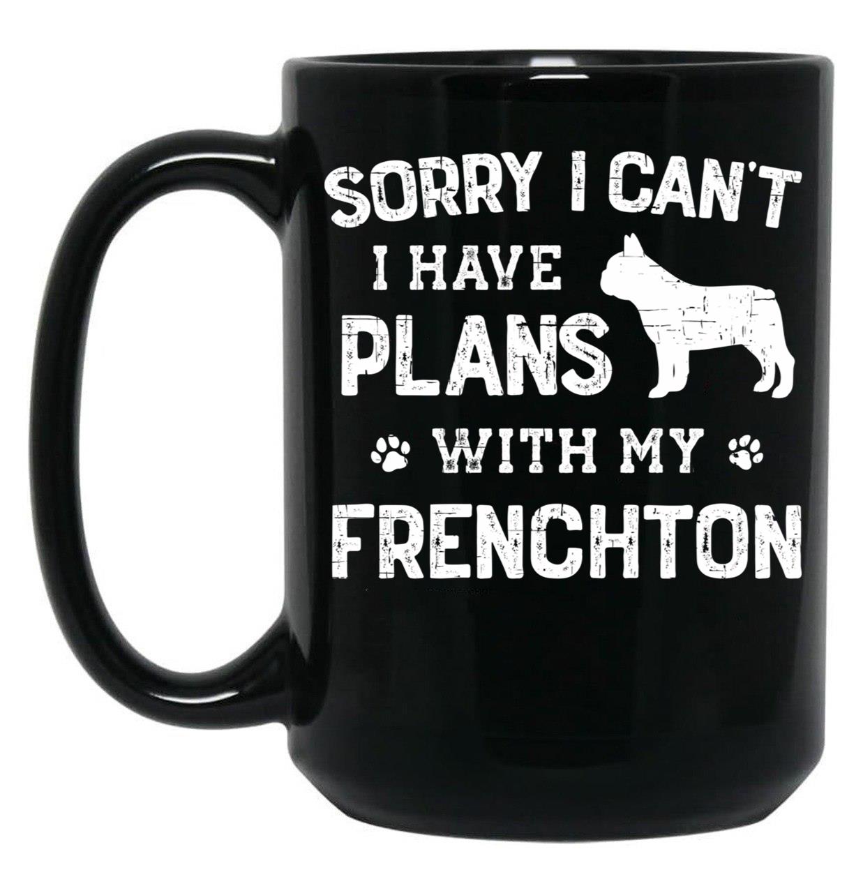 Funny Frenchton Humor Black Coffee Mug, Gift Coffee Mug