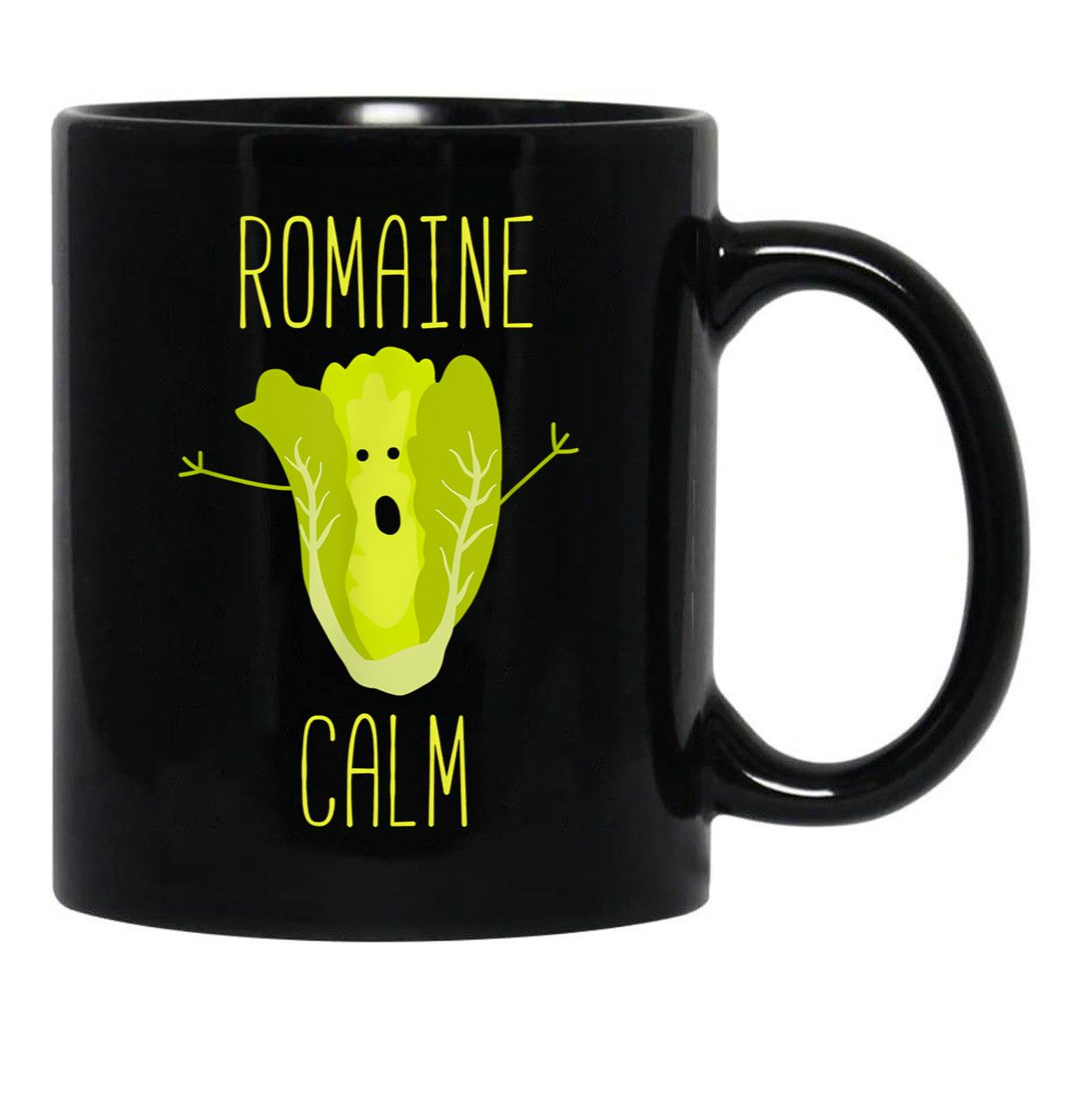 Funny Gardening Pun Romaine Black Coffee Mug, Gift Coffee Mug - Black