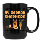 Funny German Shepherd Tshirt German Shepherd Lover Design I Work Hard So My German Shepherd Can Have A Better Life Black Coffee Mug, Gift Coffee Mug