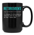 Funny Golf Retirement Definition For Retirement Gift Black Coffee Mug, Gift Coffee Mug