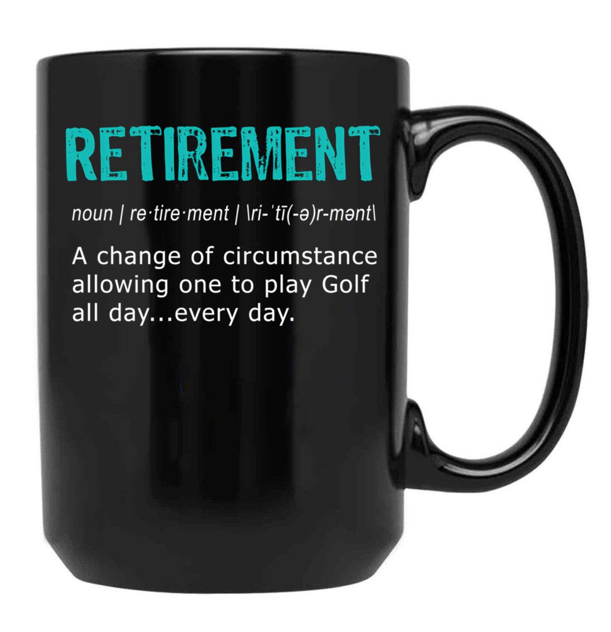 Funny Golf Retirement Definition For Retirement Gift Black Coffee Mug, Gift Coffee Mug