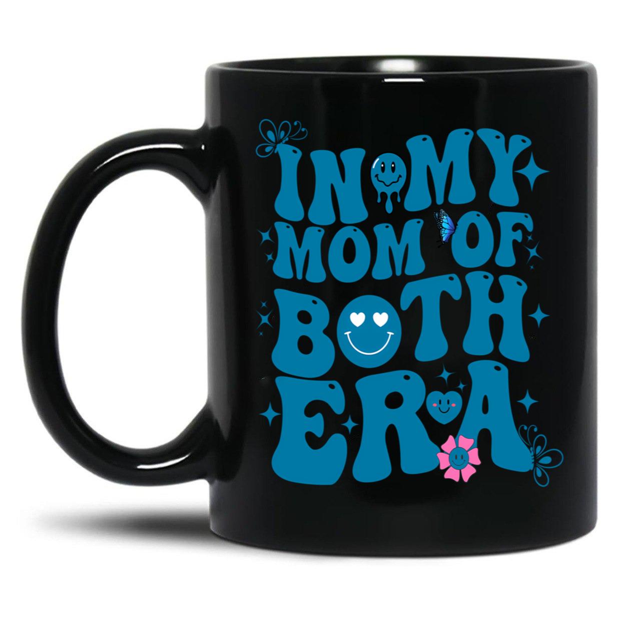 Funny Groovy In My Both Of Mom Era For Mom Lovers Mother'S Black Coffee Mug, Gift Coffee Mug - Black