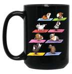 Funny Guinea Pig Yoga Position Workout Pet Animal Lover Black Coffee Mug, Gift Coffee Mug