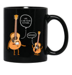 Funny Guitar Ukelele Uke I Am Your Father Black Coffee Mug, Gift Coffee Mug - Black