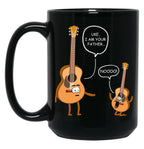 Funny Guitar Ukelele Uke I Am Your Father Black Coffee Mug, Gift Coffee Mug