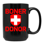 Funny Hubie Halloween Mom Boner Doner Black Coffee Mug, Gift Coffee Mug