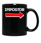 Funny Impostor Arrow -Among Us Black Coffee Mug, Gift Coffee Mug - Black