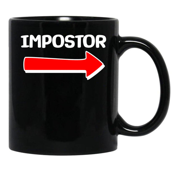 Funny Impostor Arrow -Among Us Black Coffee Mug, Gift Coffee Mug - Black