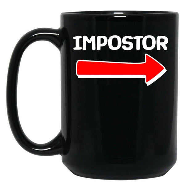 Funny Impostor Arrow -Among Us Black Coffee Mug, Gift Coffee Mug - Black