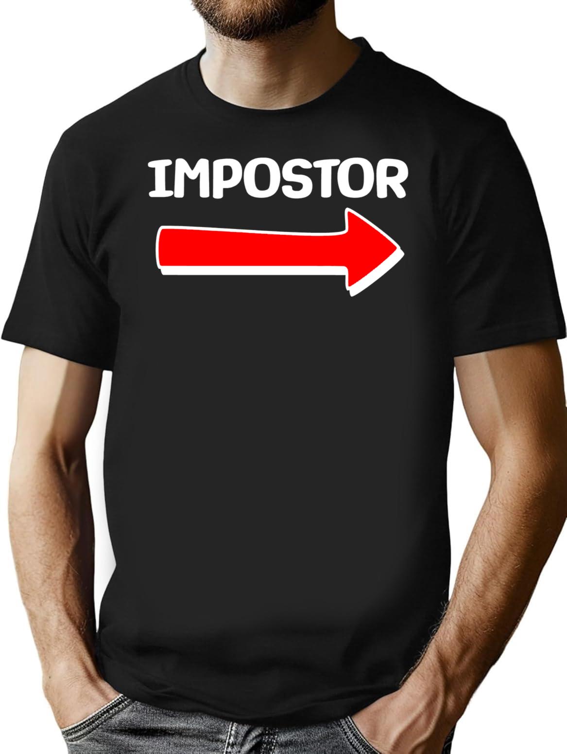 Funny Impostor Arrow -Among Us Premium Heavyweight Cotton T-Shirt - Black