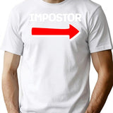Funny Impostor Arrow -Among Us Premium Heavyweight Cotton T-Shirt - White