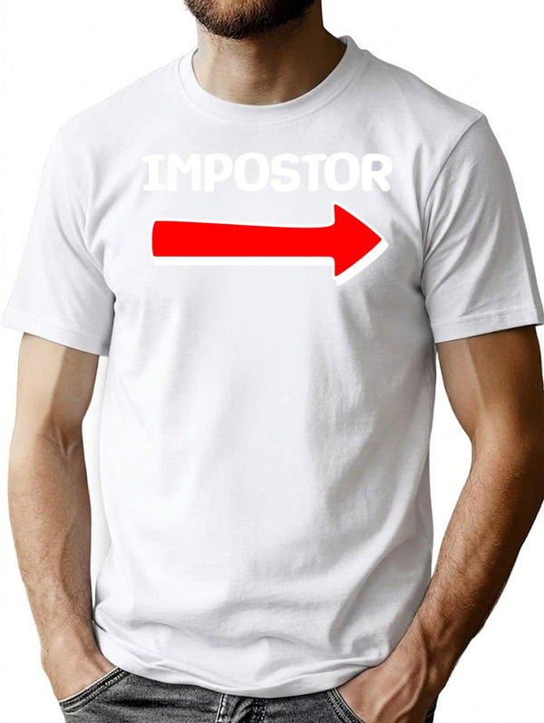 Funny Impostor Arrow -Among Us Premium Heavyweight Cotton T-Shirt - White