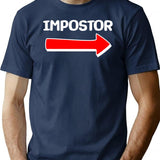 Funny Impostor Arrow -Among Us Premium Heavyweight Cotton T-Shirt - Navy
