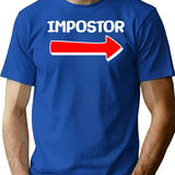 Funny Impostor Arrow -Among Us Premium Heavyweight Cotton T-Shirt - Blue