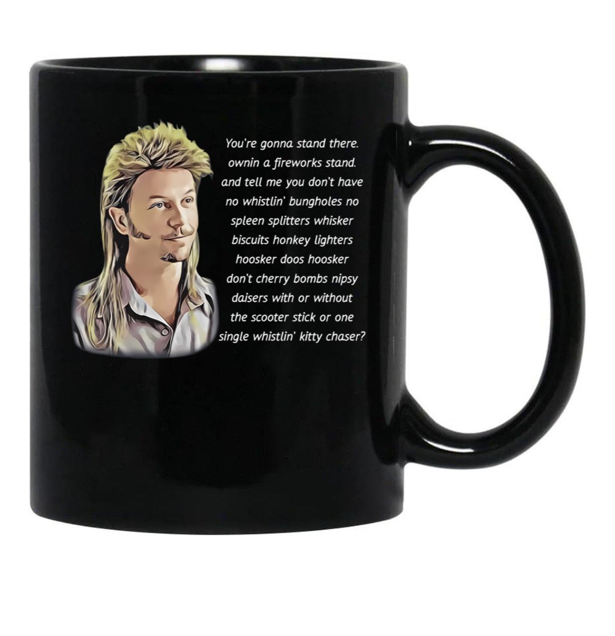 Funny Joe Dirt Fireworks Black Coffee Mug - Black