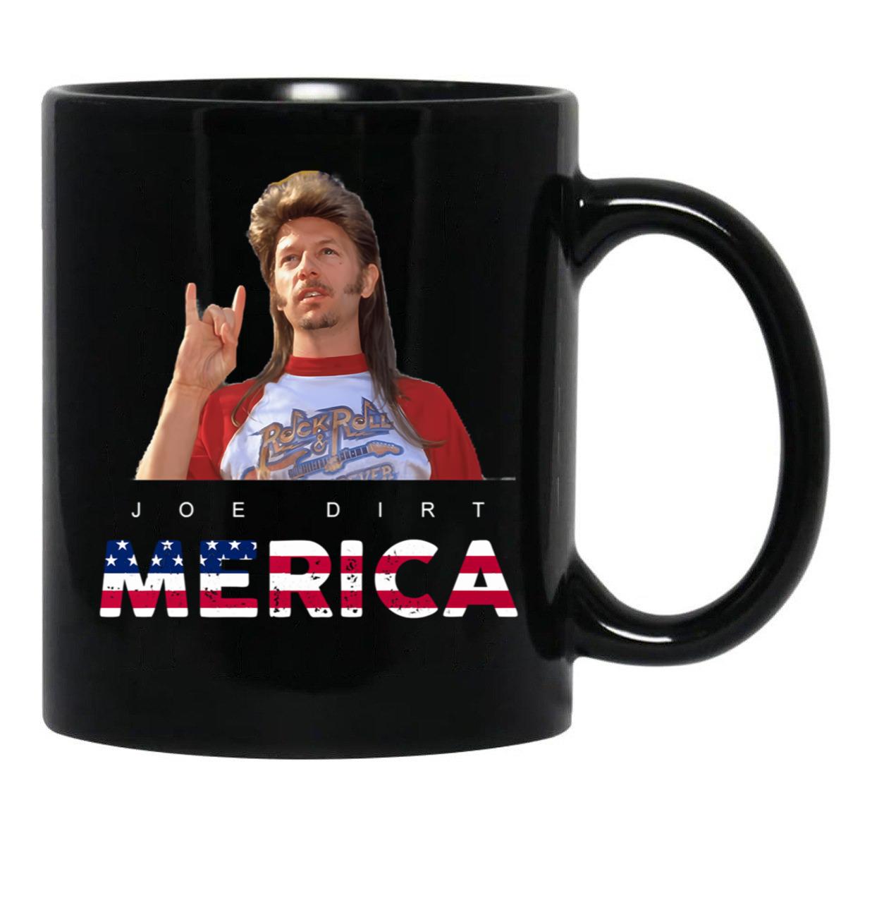 Funny Joe Dirt Merica Fourth Of July America Lifes A Garden Dig It Keep On Keepin Black Coffee Mug - Black