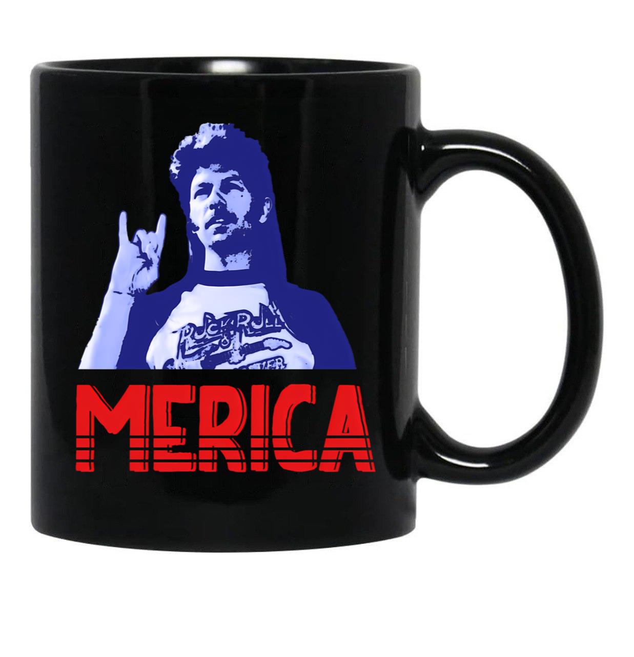 Funny Joe Dirt Merica Gift 4Th Of July Black Coffee Mug - Black