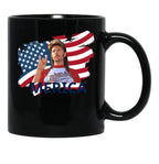 Funny Joe Dirt Merica Mullet Fans Men Women Black Coffee Mug - Black