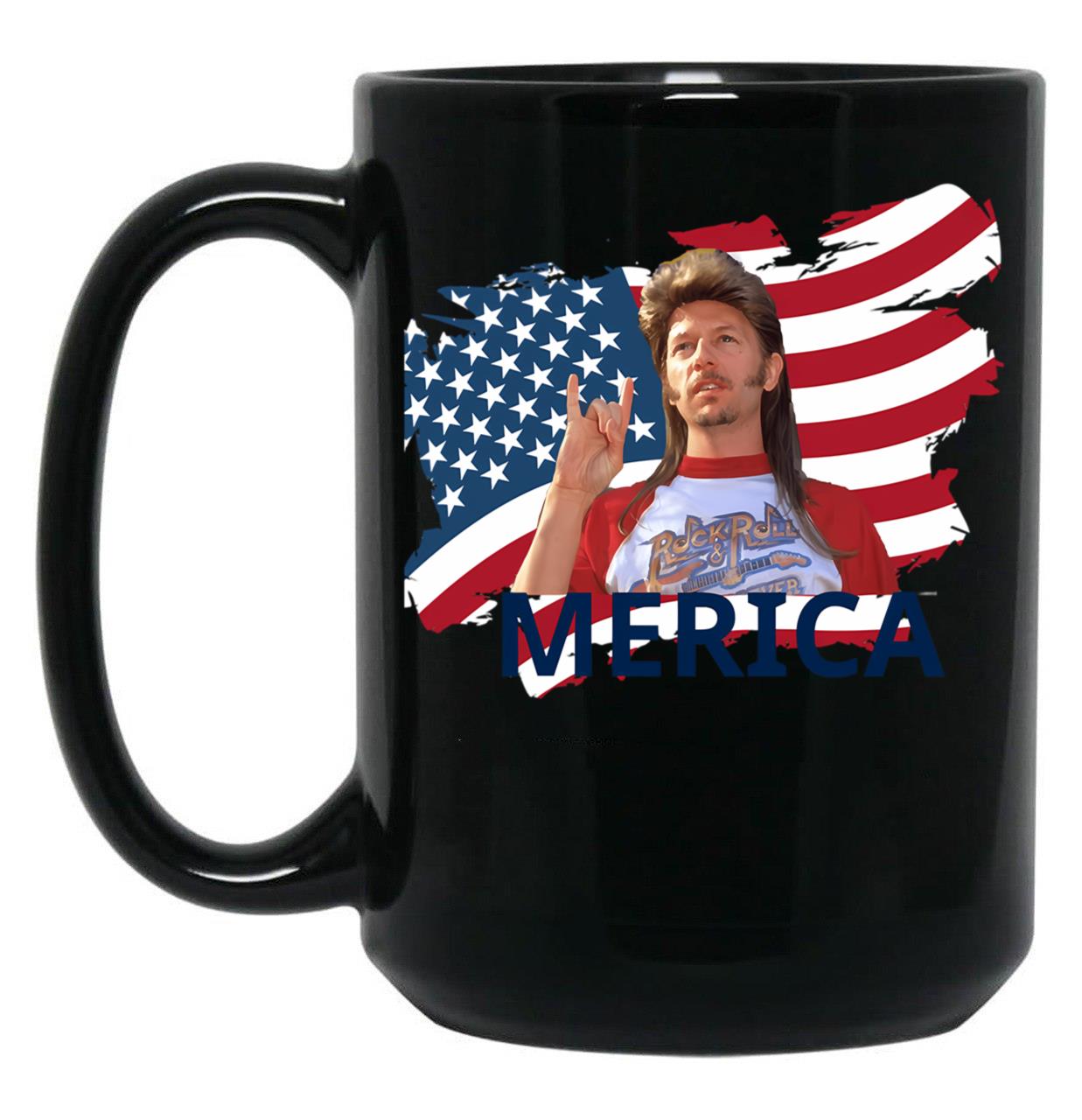 Funny Joe Dirt Merica Mullet Fans Men Women Black Coffee Mug