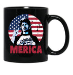 Funny Joe Dirts Flag Merica Gift Men Women Black Coffee Mug - Black
