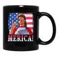 Funny Joe_Dirt'S Merica 4Th Of July American Flag Black Coffee Mug - Black