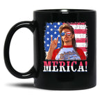 Funny Joe_Dirt'S Merica 4Th Of July American Flag Black Coffee Mug