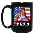 Funny Joe_Dirt'S Merica 4Th Of July American Flag Black Coffee Mug