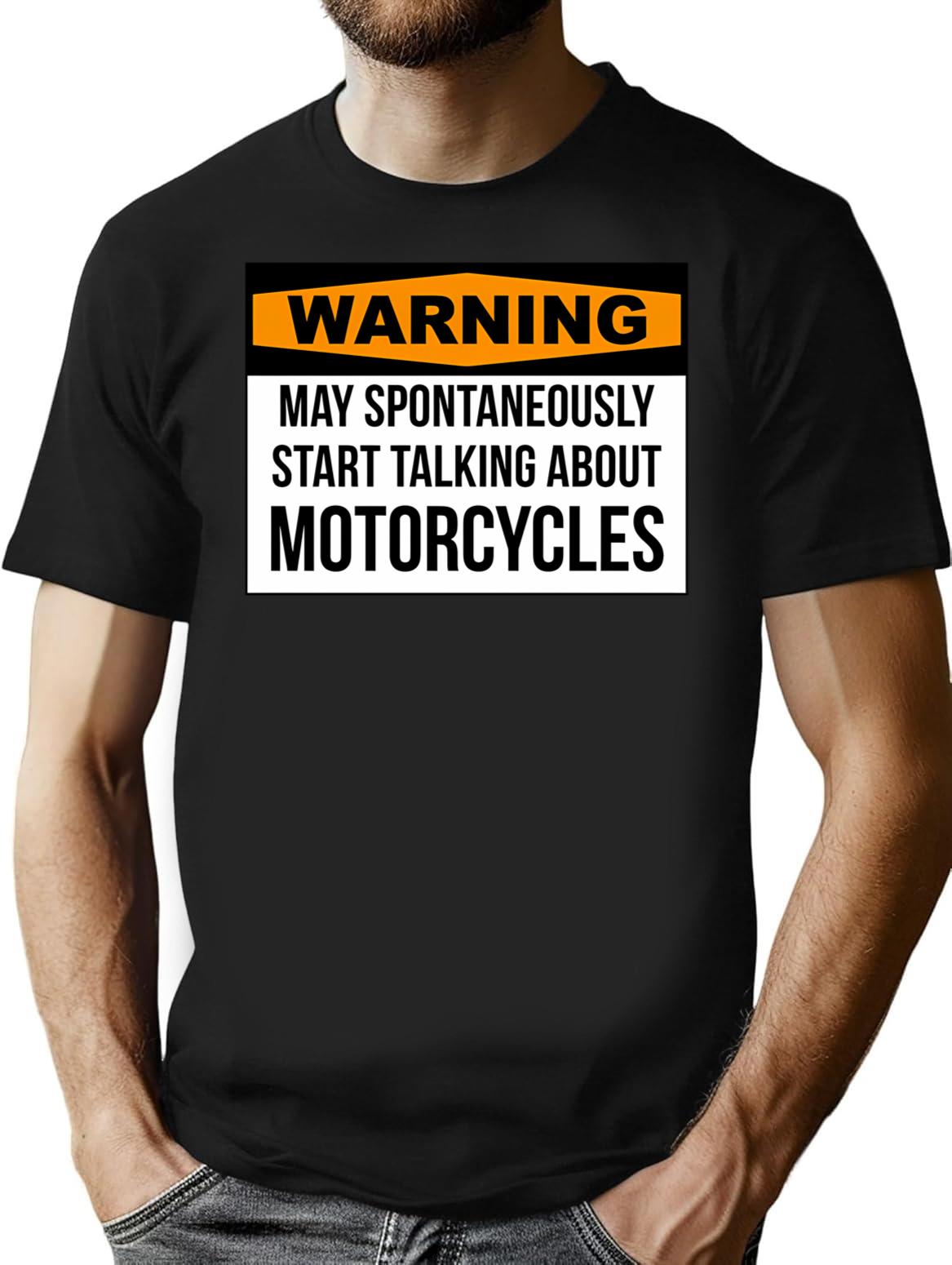 Funny Motorcycle T-Shirt for Men & Women, T-Shirts Graphic Tee - Black