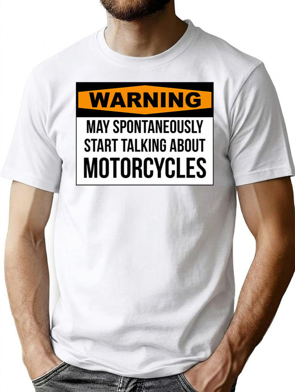 Funny Motorcycle T-Shirt for Men & Women, T-Shirts Graphic Tee - White