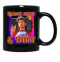 Funny Peace Love Dirt Joe Dirt Fireworks Movie David Humor Meme Spade Country Black Coffee Mug - Black