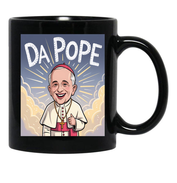 Funny Pope Da Pope Black Coffee Mug - Black