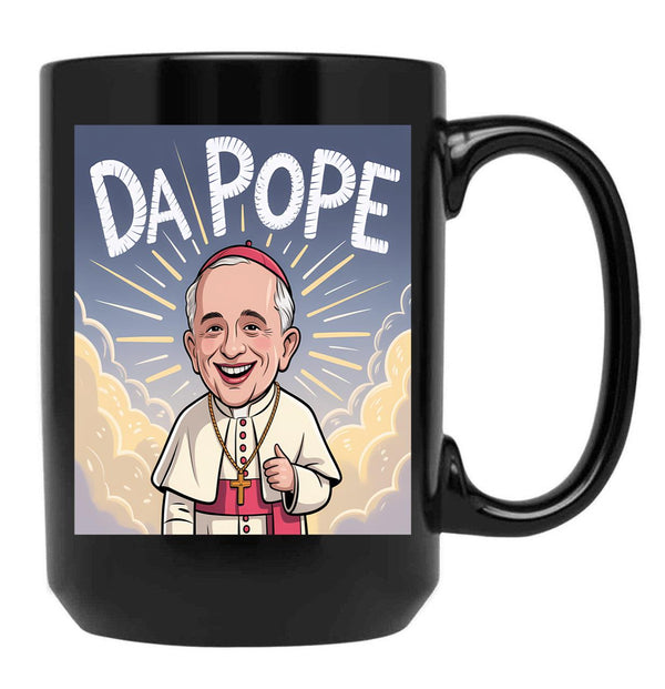 Funny Pope Da Pope Black Coffee Mug - Black