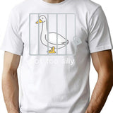 Funny Silly Goose Got Too Silly T-Shirt for Men & Women, T-Shirts Graphic Tee - White