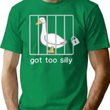 Funny Silly Goose Got Too Silly T-Shirt for Men & Women, T-Shirts Graphic Tee - Green