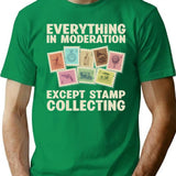 Funny Stamp Collecting Cool Stamp Collector T-Shirt for Men & Women, T-Shirts Graphic Tee - Green