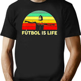 Futbol Is Life Retro Vintage . T-Shirt for Men & Women, T-Shirts Graphic Tee - Black